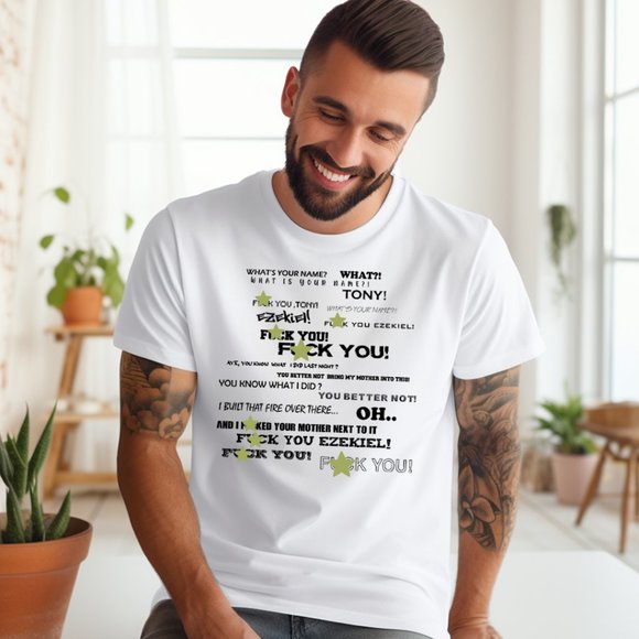 What's Your Name Meme, Meme Shirt, Famous Meme, Ezekiel, Tony, White Graphic Tee - Picture 1 of 3